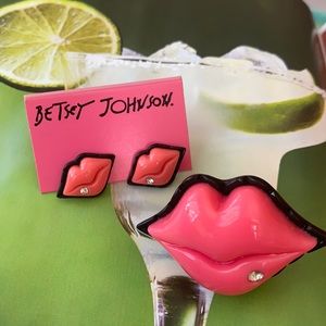 Betsey Johnson set earrings and ring.